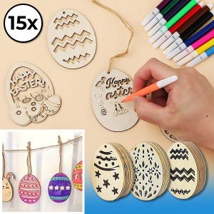 Drvena uskršnja jaja (15 komada) | EGGNAMENTIFY