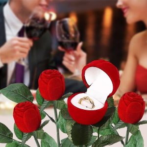 1 kutija za prstenje sa ružama od somota | ROSABOX