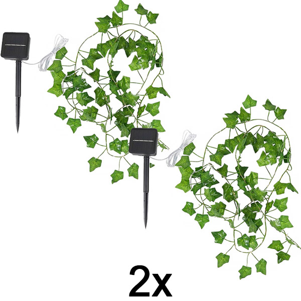 2x Solarne lampe sa veštačkim listovima bršljana (5 m) | LEAFGLO